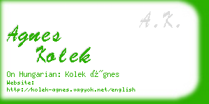 agnes kolek business card